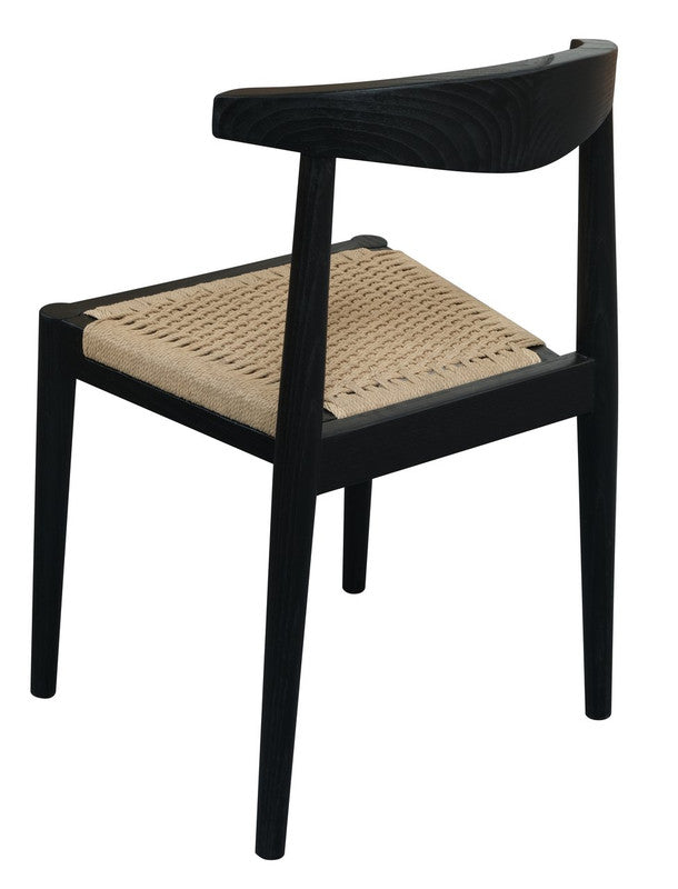 Arden Solid Oak Dining Chair with Loom (Black)