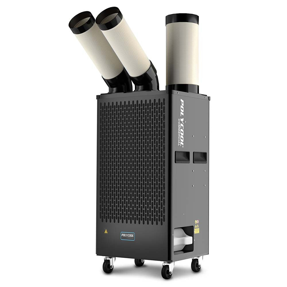 POLYCOOL 4.5kW Portable Industrial Spot Cooler, with Twin Cooling Ducts, 15A Plug - YDS.com.au