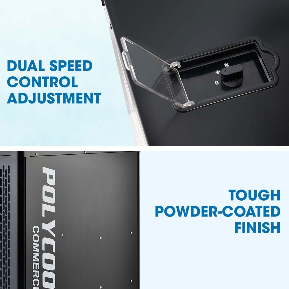 POLYCOOL 4.5kW Portable Industrial Spot Cooler, with Twin Cooling Ducts, 15A Plug - YDS.com.au