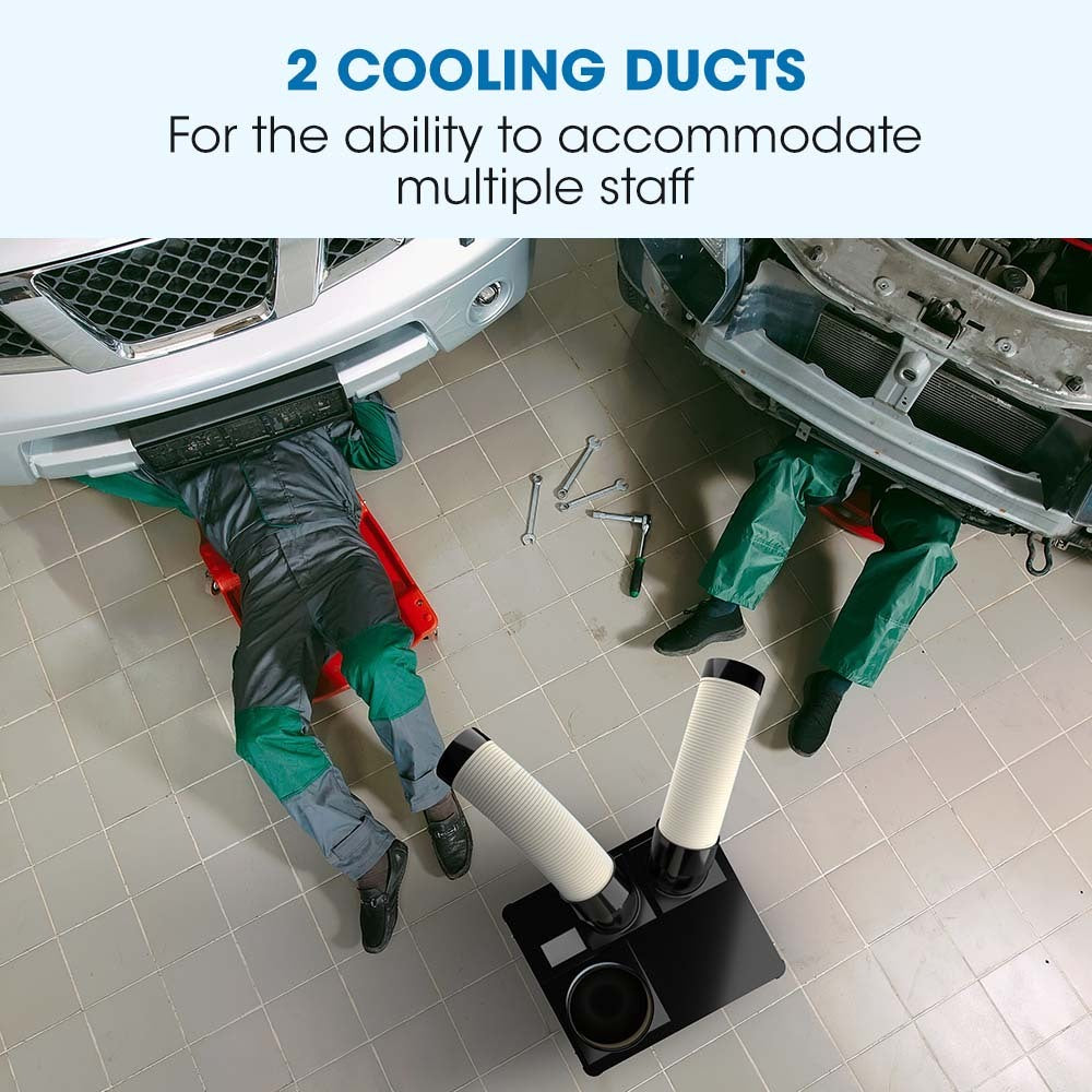 POLYCOOL 4.5kW Portable Industrial Spot Cooler, with Twin Cooling Ducts, 15A Plug - YDS.com.au