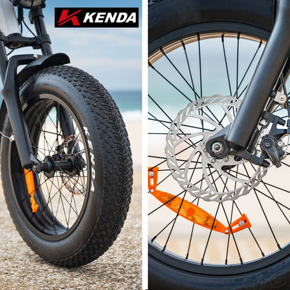 VALK Nomad Electric Fat Tyre Bike, 350W, 32km/hr, Throttle ebike, Disc Brakes, Step-Through Alloy, Shimano 7 spd, 20x4" Kenda Tyres, Suspension, Black