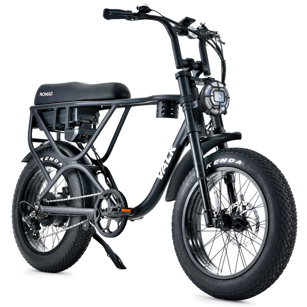 VALK Nomad Electric Fat Tyre Bike, 500W, 45km/hr, Throttle ebike, Disc Brakes, Shimano 7 spd, 20x4" Kenda Tyres, Suspension, Black