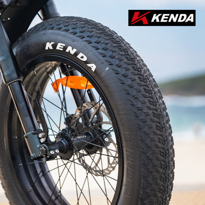 VALK Nomad Electric Fat Tyre Bike, 500W, 45km/hr, Throttle ebike, 20x4" Kenda Tyres, Shimano 7 spd, Suspension, Black