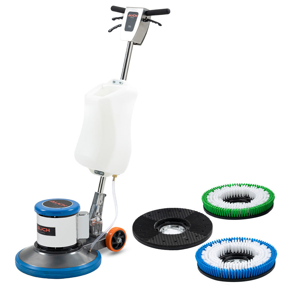 Auch 17" Commercial Orbital Scrubber & Polisher, Hard Floor Buffer, Carpet Cleaner, 12L Solution Tank, 2 Brushes