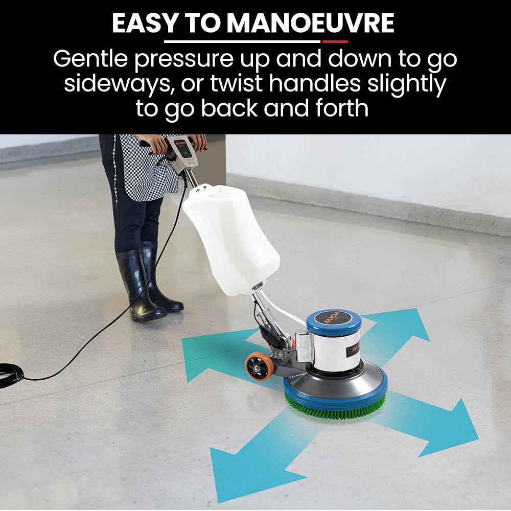 Auch 17" Commercial Orbital Scrubber & Polisher, Hard Floor Buffer, Carpet Cleaner, 12L Solution Tank, 2 Brushes