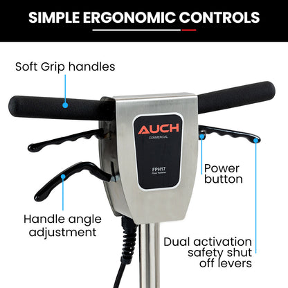 Auch 17" Commercial Orbital Scrubber & Polisher, Hard Floor Buffer, Carpet Cleaner, 12L Solution Tank, 2 Brushes