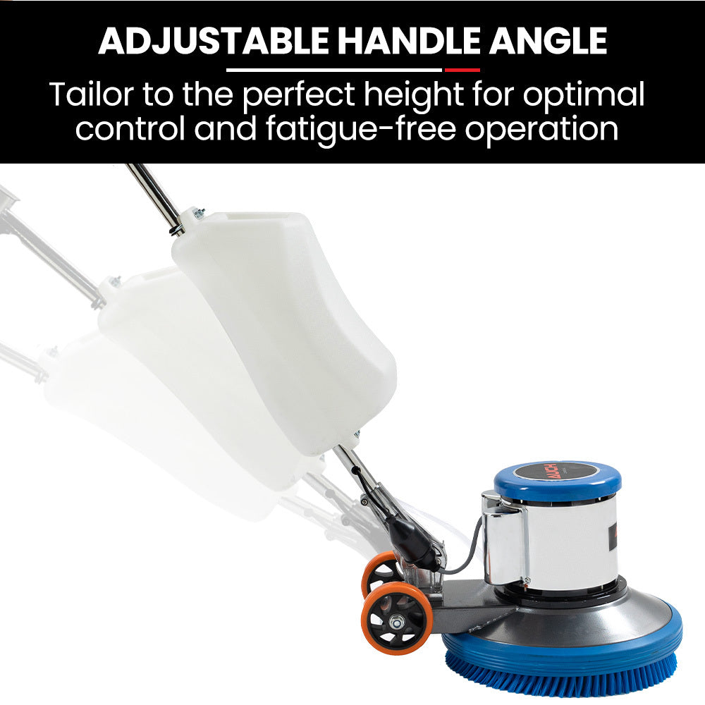 Auch 17" Commercial Orbital Scrubber & Polisher, Hard Floor Buffer, Carpet Cleaner, 12L Solution Tank, 2 Brushes