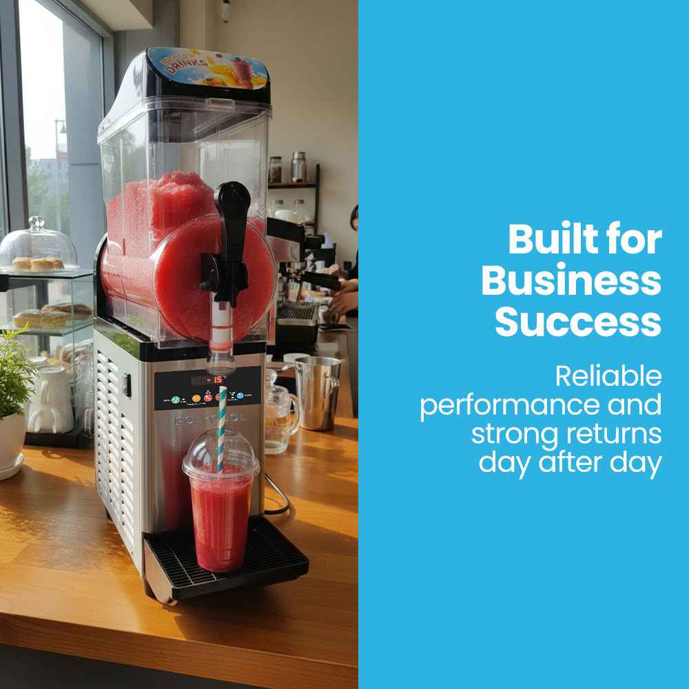 POLYCOOL 12L Single Tank Commercial Slush Machine, Digital Control Panel, SAA Approved, Juice and Frozen Slushy Maker