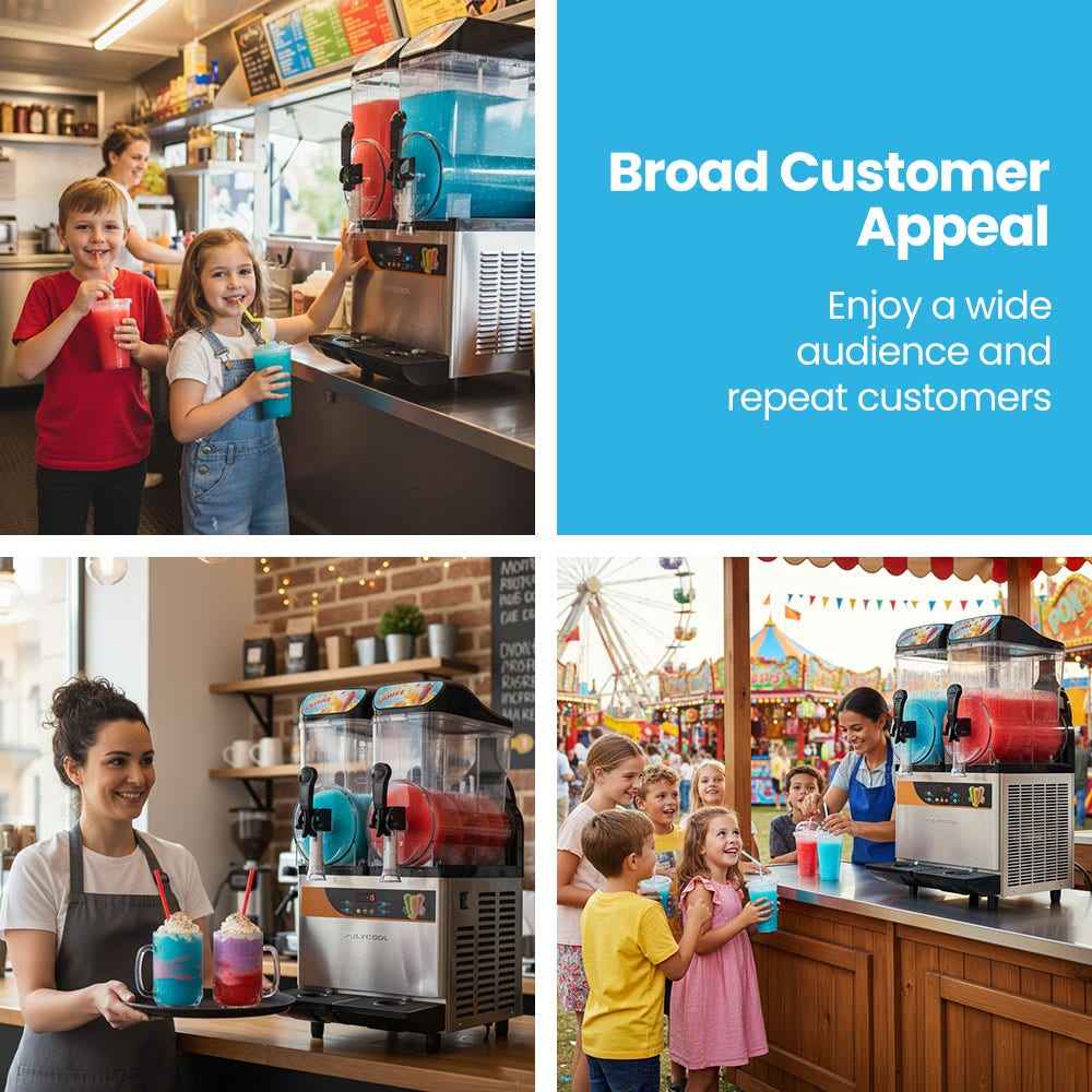 POLYCOOL 24L Double Tank Commercial Slush Machine, Digital Control Panel, SAA Approved, Juice and Frozen Slushy Maker