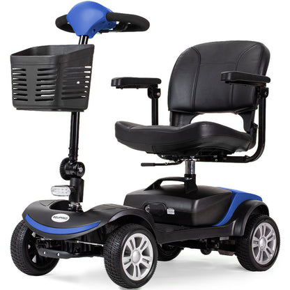 EQUIPMED FreeRoam+ Mid-Sized Lithium Fast Easy Charge Mobility Scooter, Blue