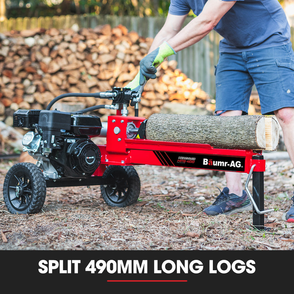 BAUMR-AG 12 Tonne Petrol Hydraulic Wood Log Splitter, - HPS400