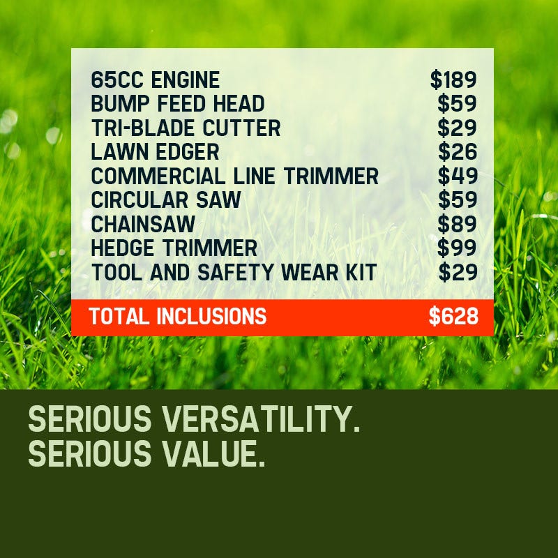 Baumr-AG Pole Chainsaw Brush Cutter Whipper Snipper Hedge Trimmer Saw Multi Tool