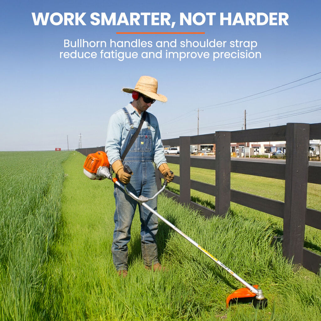 MTM 62cc 7in1 Brush Cutter Garden Multi-Tool , Pole Hedge & Line Trimmer, Bullhorn Handle, 12" Tree Trimming Pruning - YDS.com.au