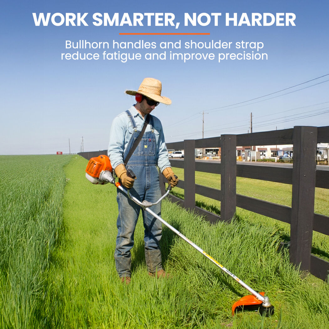 MTM 62cc 7in1 Brush Cutter Garden Multi-Tool , Pole Hedge & Line Trimmer, Bullhorn Handle, 12" Tree Trimming Pruning - YDS.com.au