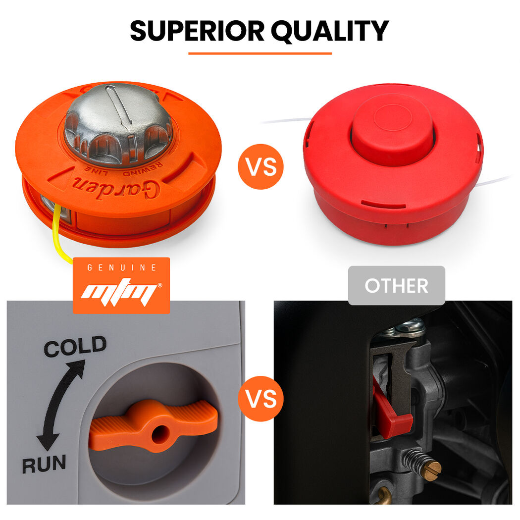 MTM 62cc 7in1 Brush Cutter Garden Multi-Tool , Pole Hedge & Line Trimmer, Bullhorn Handle, 12" Tree Trimming Pruning - YDS.com.au