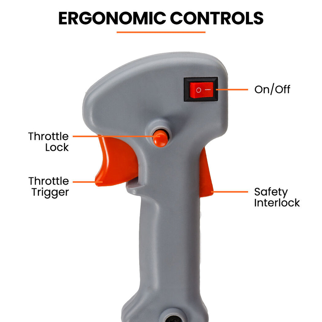 MTM 62cc 7in1 Brush Cutter Garden Multi-Tool , Pole Hedge & Line Trimmer, Bullhorn Handle, 12" Tree Trimming Pruning - YDS.com.au