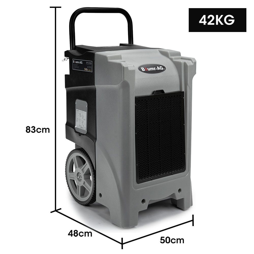 Baumr-AG 90L/day Commercial Air Dehumidifier for Mould, Portable, Stackable, LCD Display, Wheels - YDS.com.au