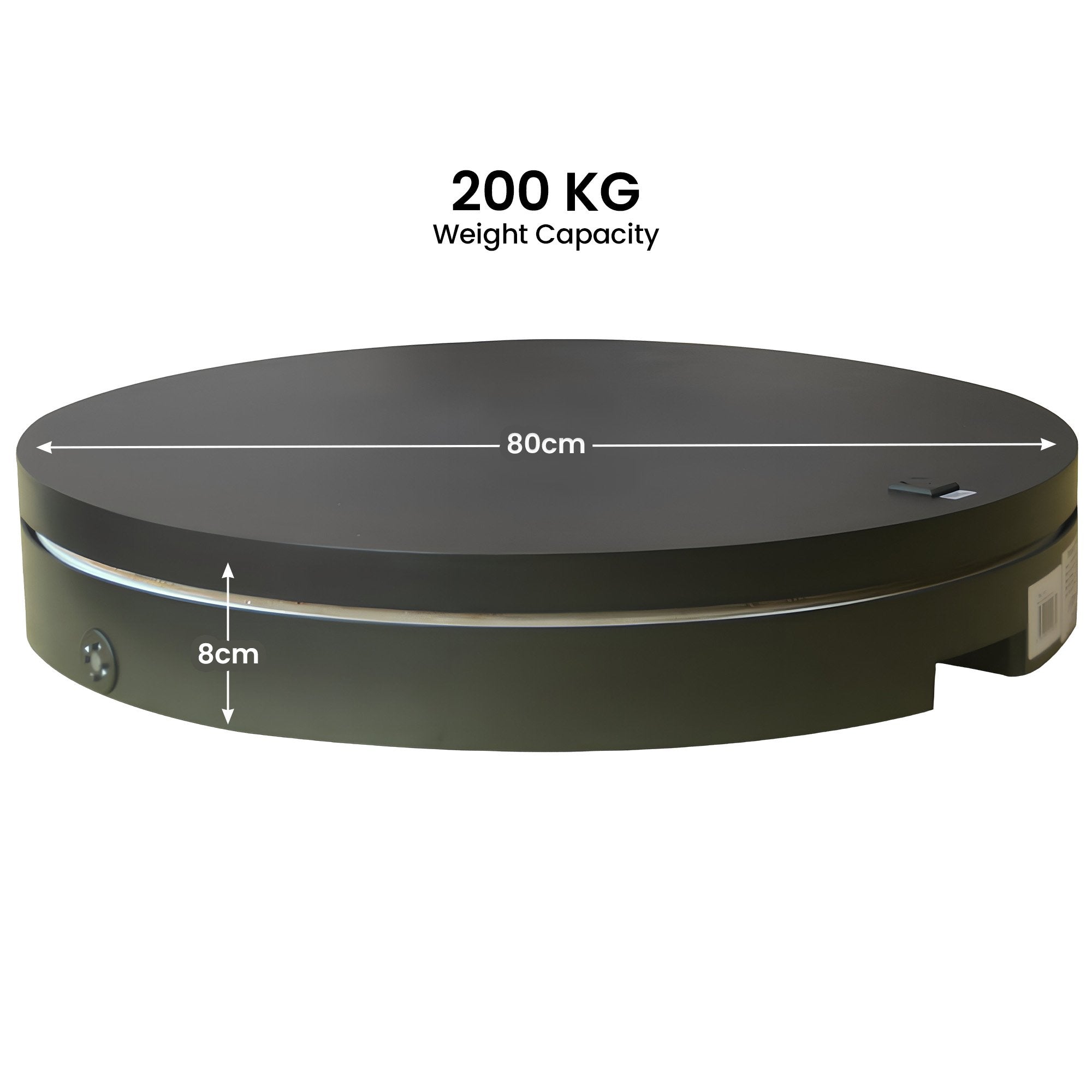 Christabelle 80cm 200kg Commercial Electric Display Turntable Power Outlet Black - YDS.com.au