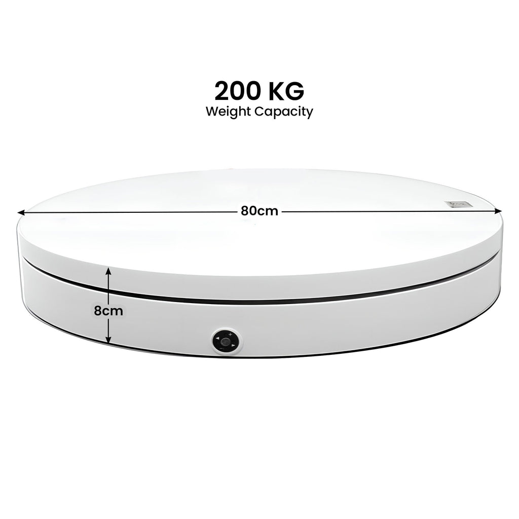 Christabelle 80cm 200kg Commercial Electric Display Turntable Motorised White - YDS.com.au