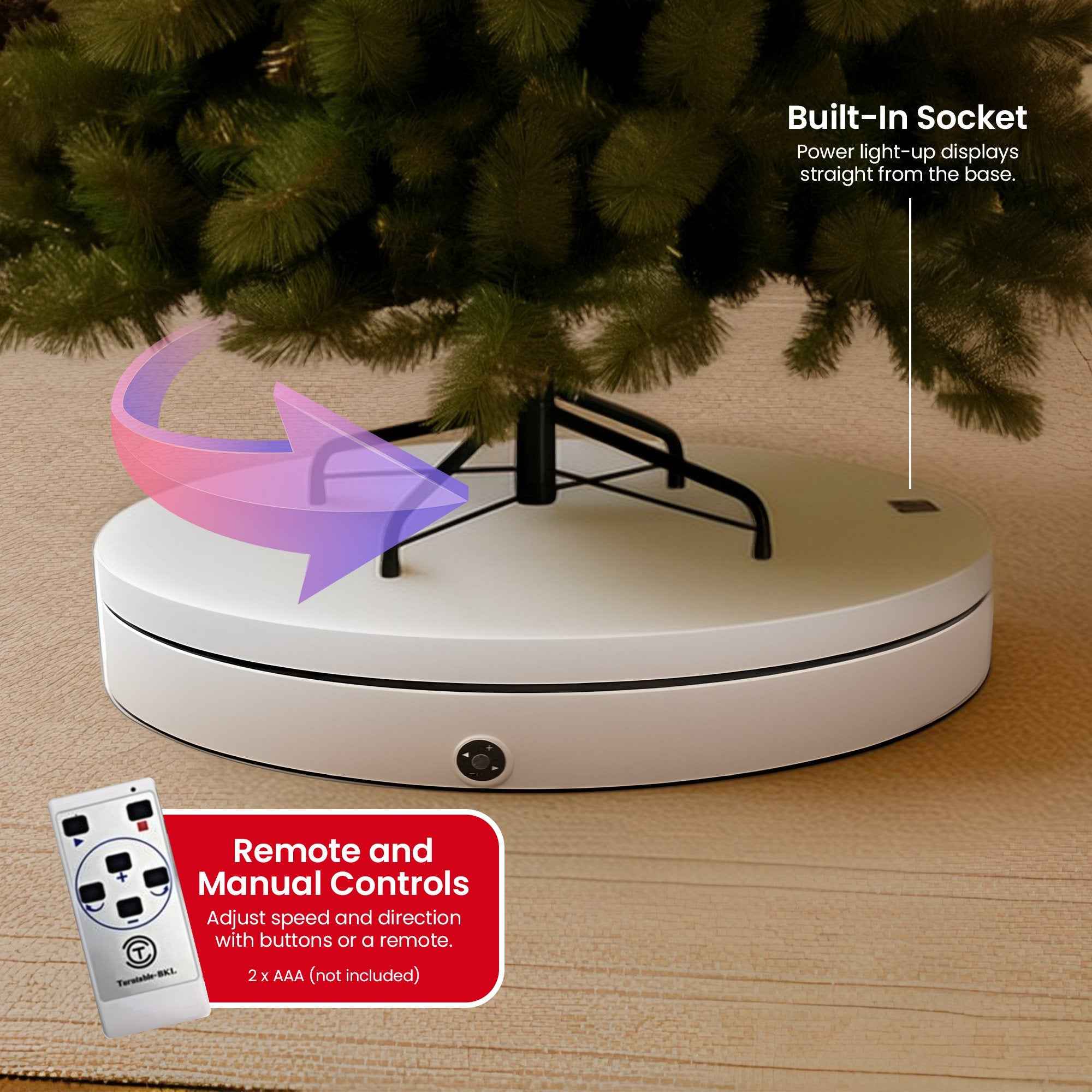 Christabelle 80cm 200kg Commercial Electric Display Turntable Motorised White