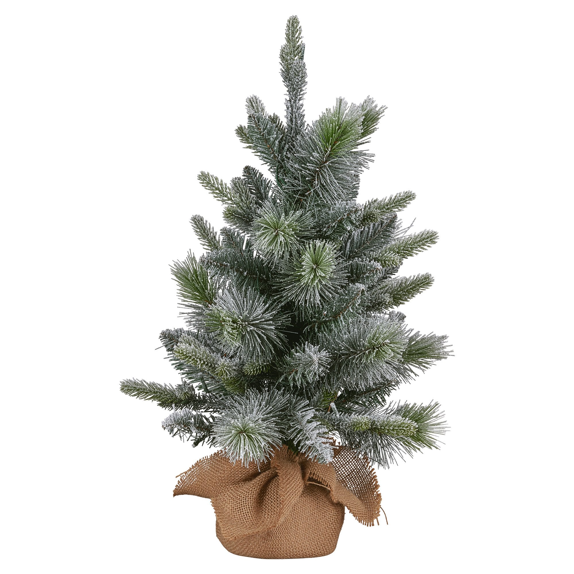 National Tree Company 61cm Pre-Lit Snowy Stamford Spruce Battery-Operated Mini Christmas Tree Multi-Functional LED Timer