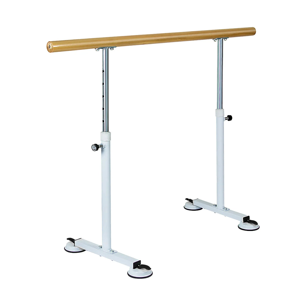 Powertrain 150cm Freestanding Ballet Barre Portable Adjustable Height Dance Bar Pine Wood Pole Home Studio