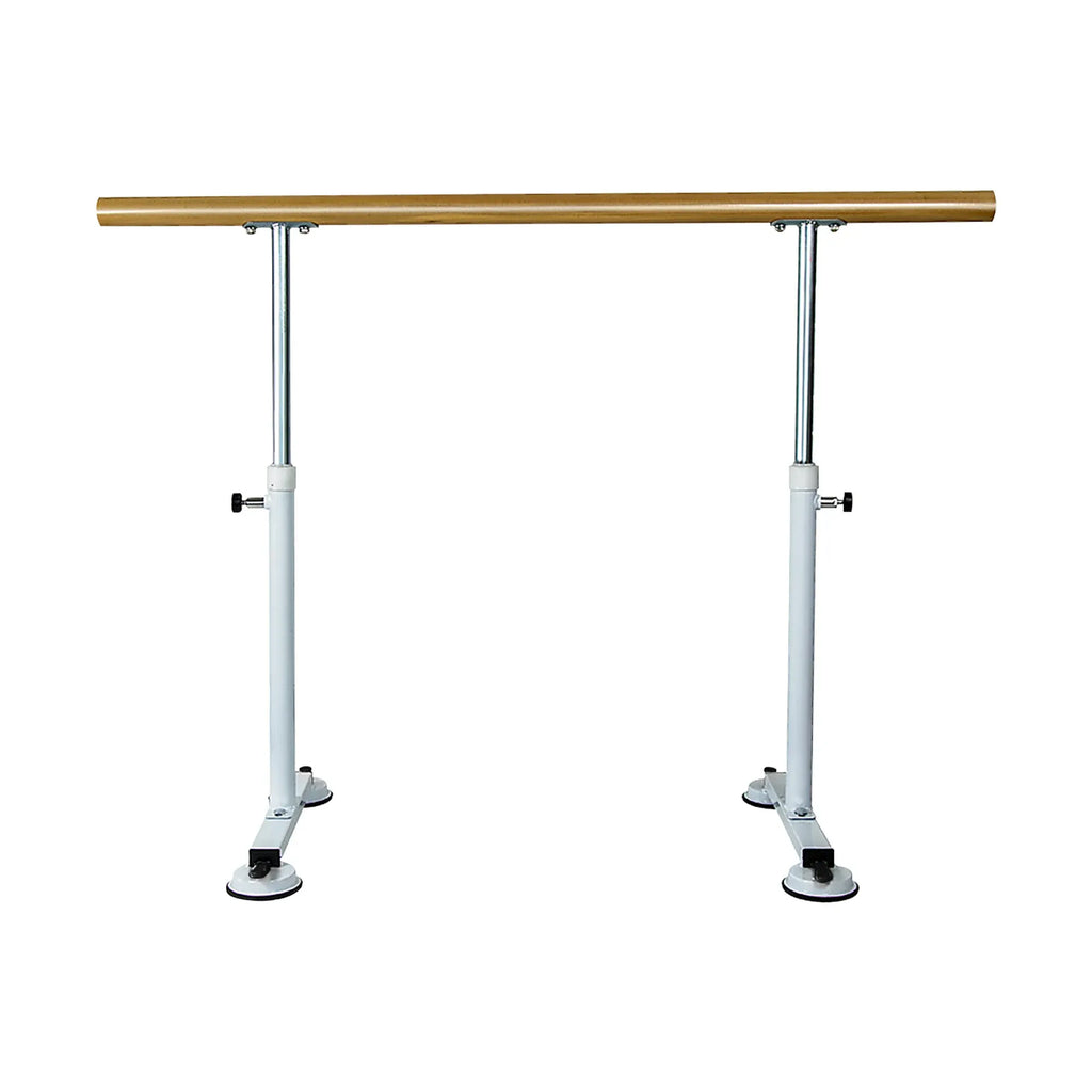 Powertrain 150cm Freestanding Ballet Barre Portable Adjustable Height Dance Bar Pine Wood Pole Home Studio