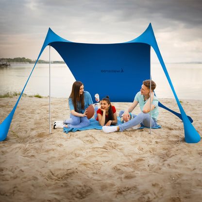 Toldo para tienda de playa Wallaroo, 2 m x 2 m, color azul 