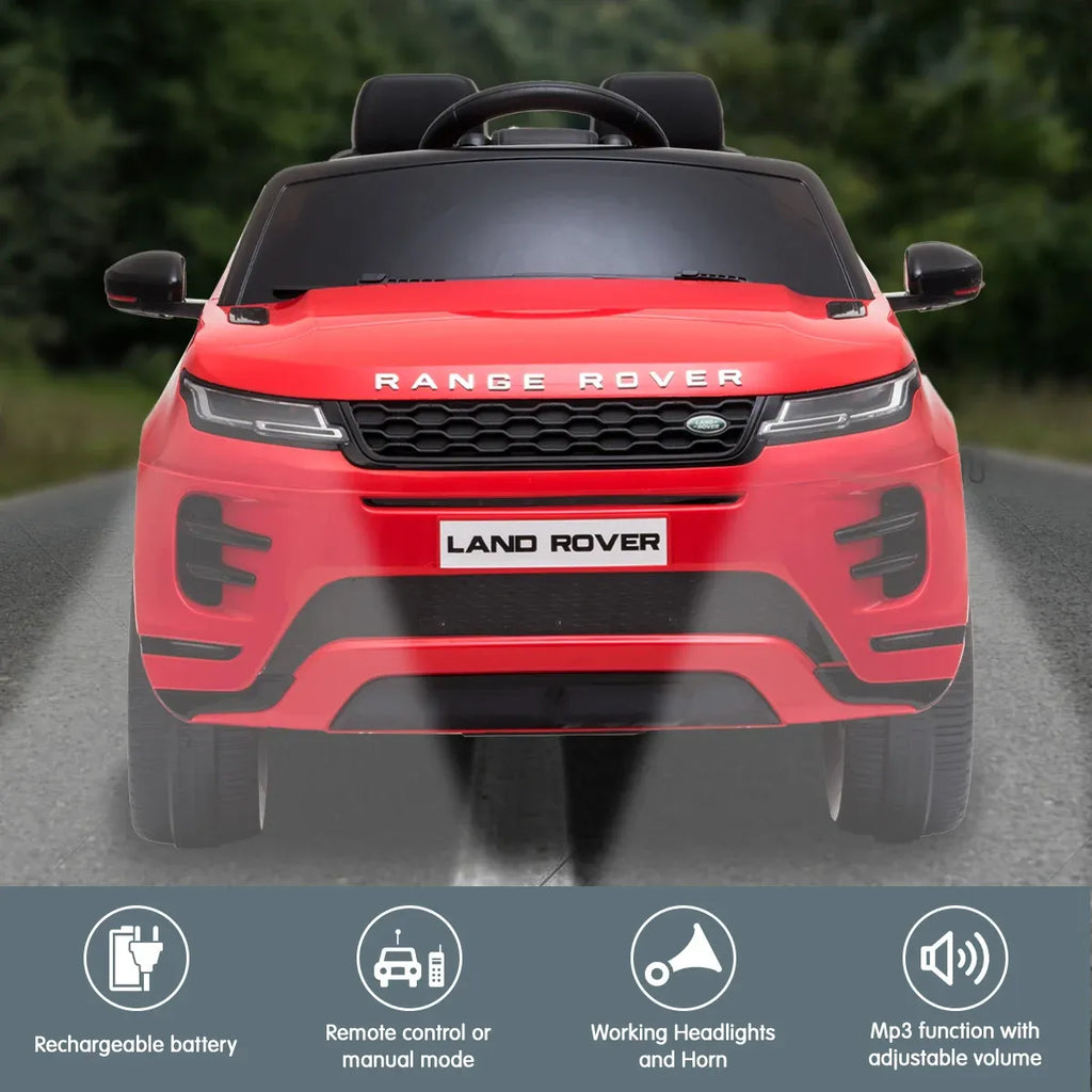 Vehículo eléctrico para niños con licencia Kahuna Land Rover, con control remoto, color rojo