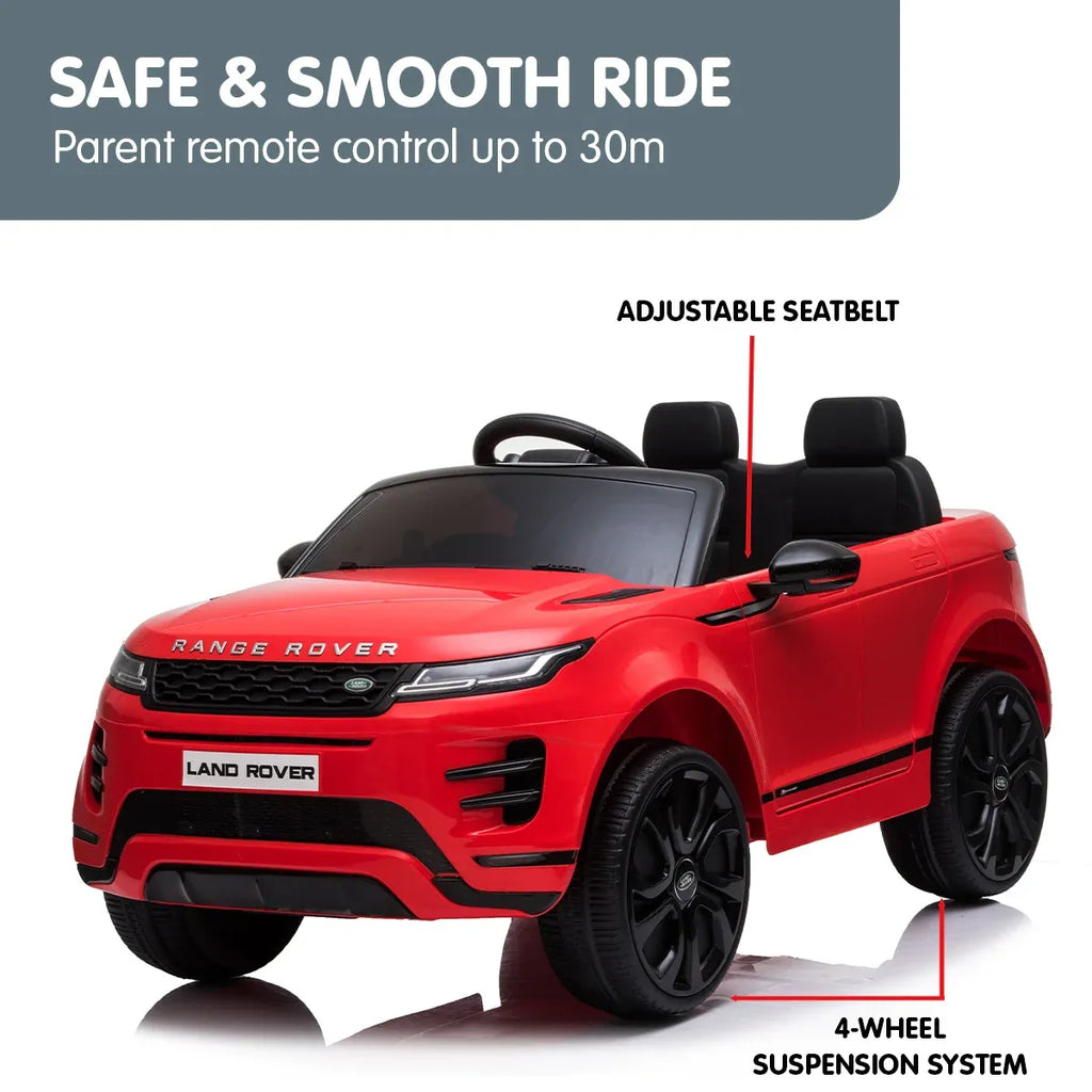 Vehículo eléctrico para niños con licencia Kahuna Land Rover, con control remoto, color rojo
