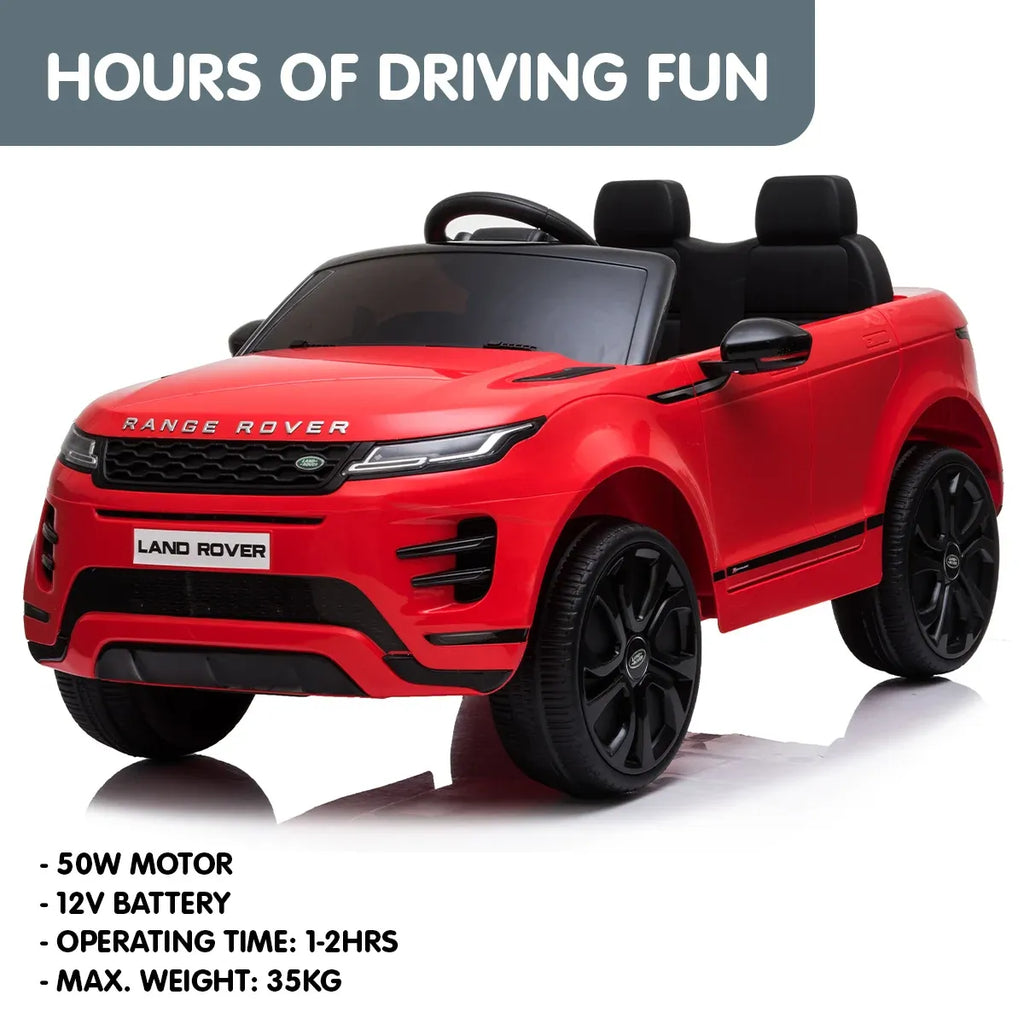 Vehículo eléctrico para niños con licencia Kahuna Land Rover, con control remoto, color rojo