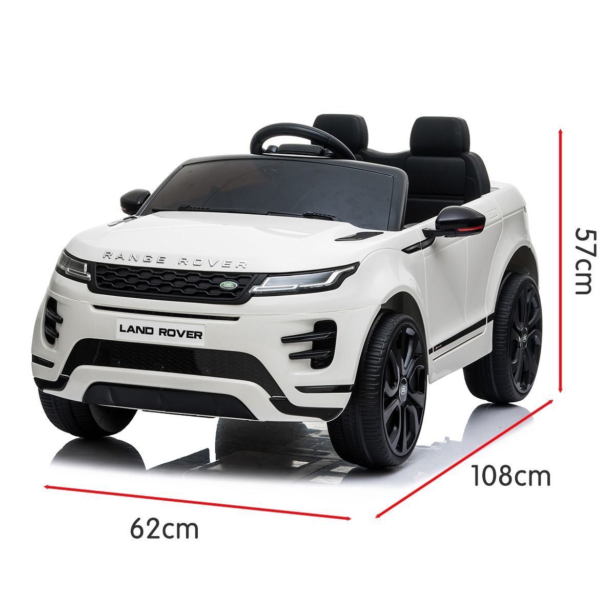 Vehículo eléctrico para niños con licencia Kahuna Land Rover, con control remoto, color blanco