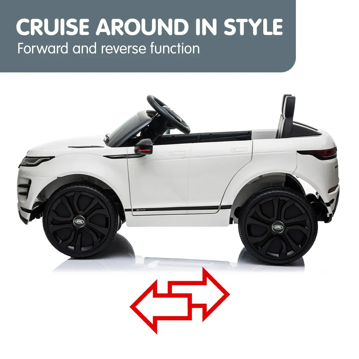 Vehículo eléctrico para niños con licencia Kahuna Land Rover, con control remoto, color blanco