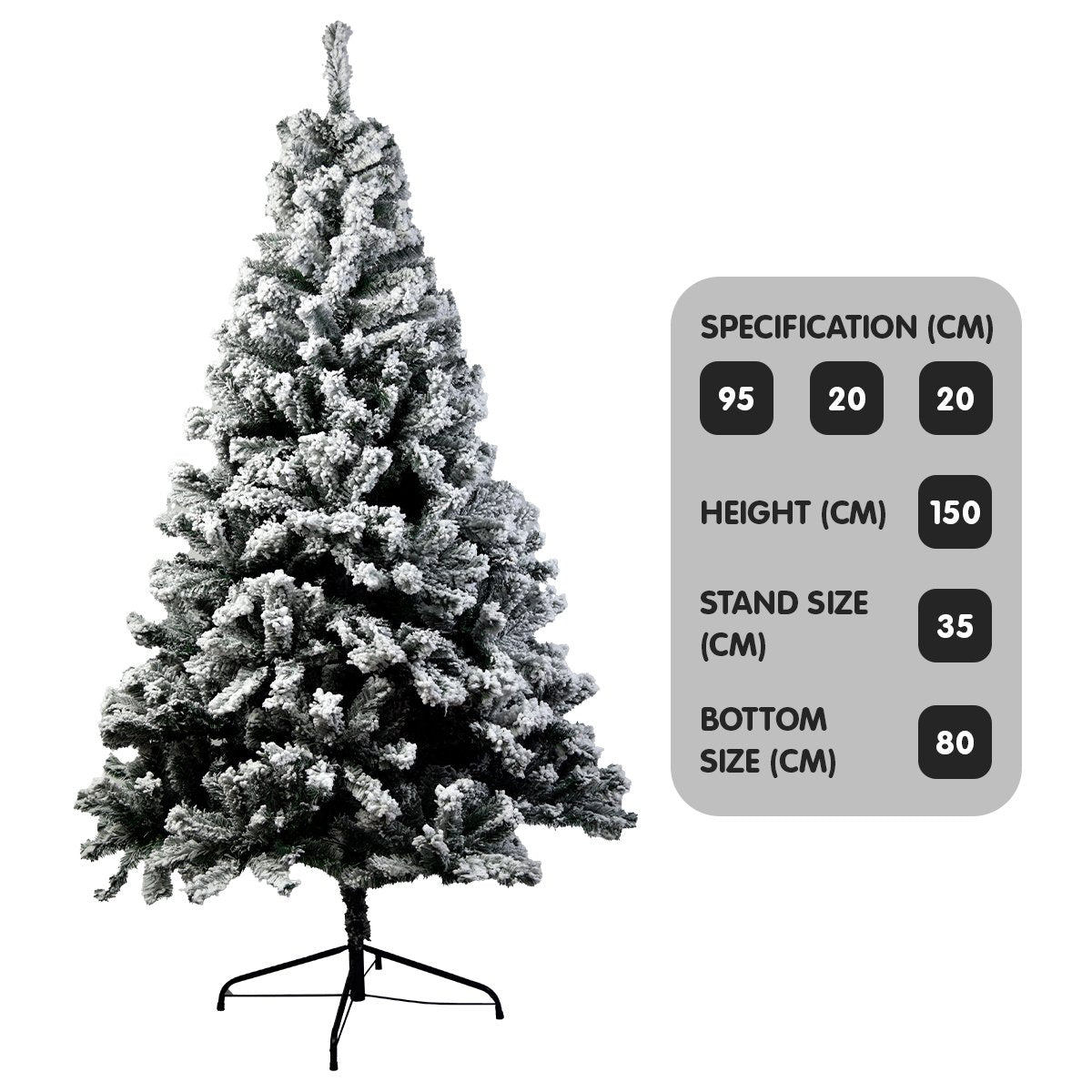 Christabelle Snow-Tipped Artificial Christmas Tree 1.5m - 550 Tips - YDS.com.au