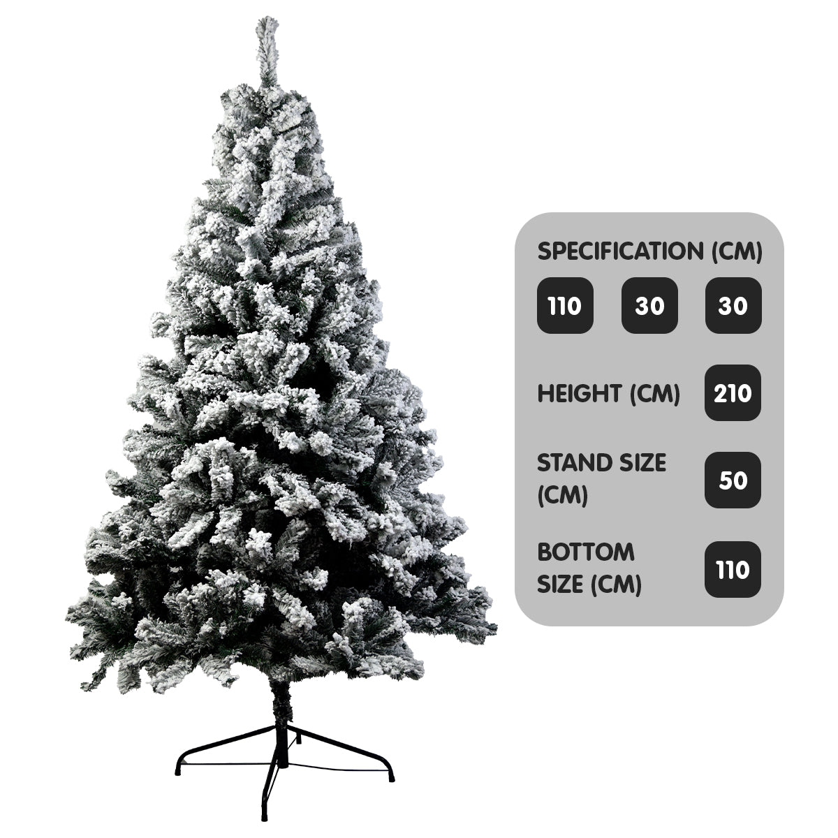 Christabelle Snow-Tipped Artificial Christmas Tree 2.1m 1200 Tips - YDS.com.au