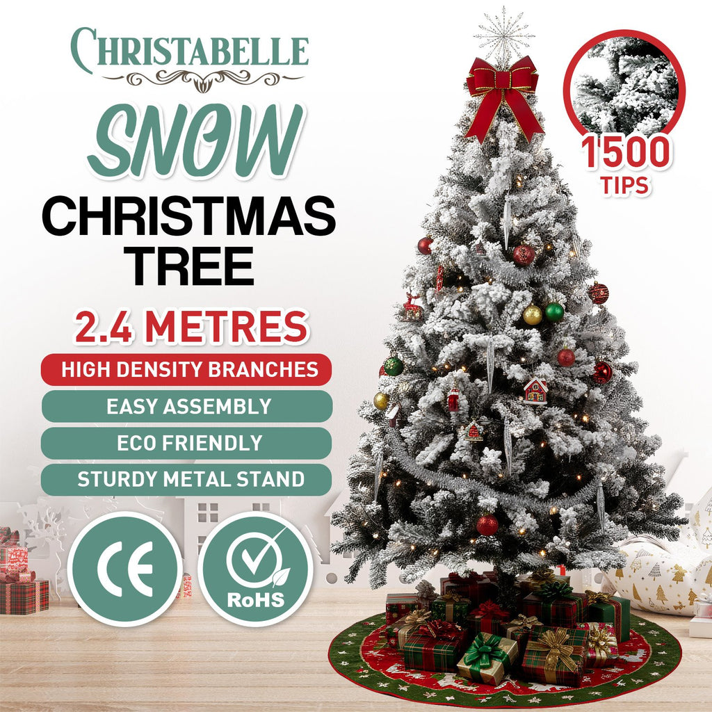 Christabelle Snow-Tipped Artificial Christmas Tree 2.4m 1500 Tips - YDS.com.au