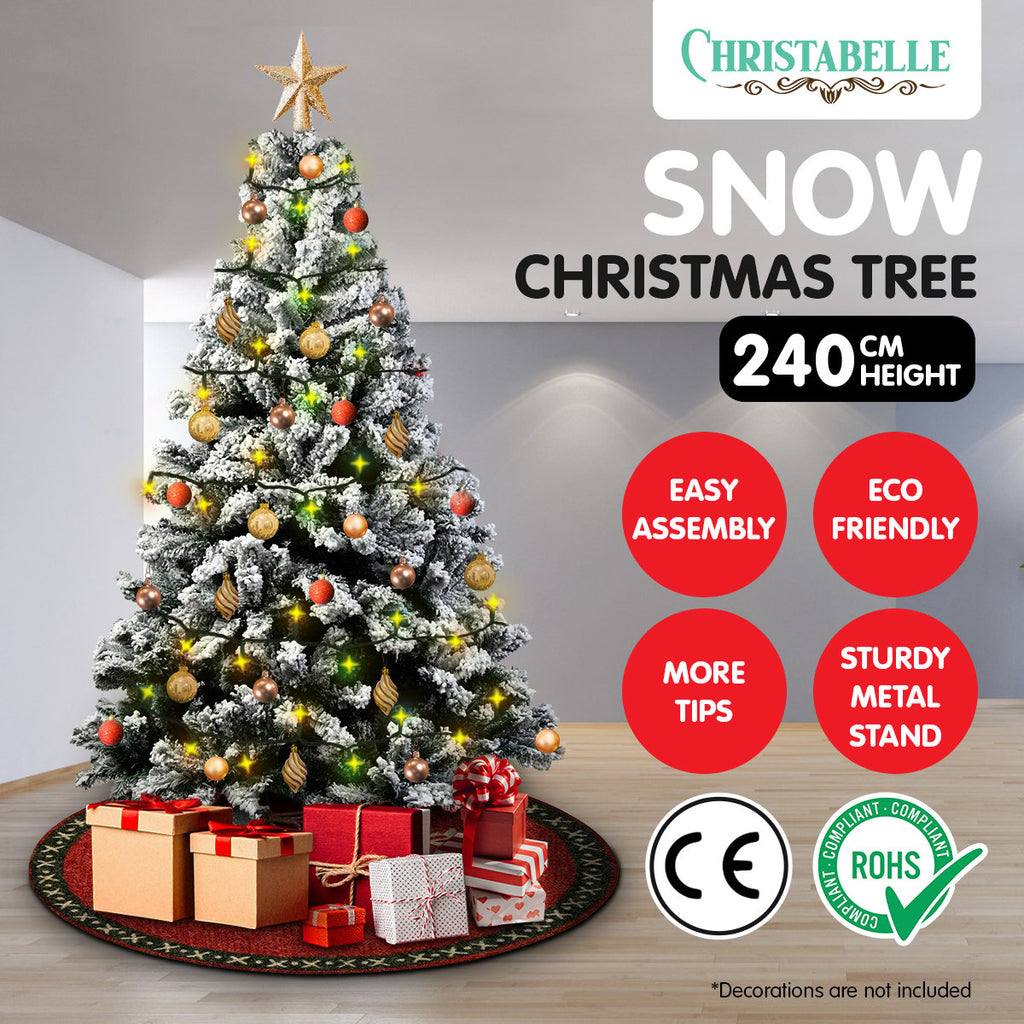 Christabelle Snow-Tipped Artificial Christmas Tree 2.4m 1500 Tips - YDS.com.au
