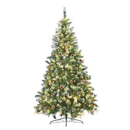 Christabelle 1.8m Pre Lit LED Christmas Tree Decor with Pine Cones Xmas Decorations