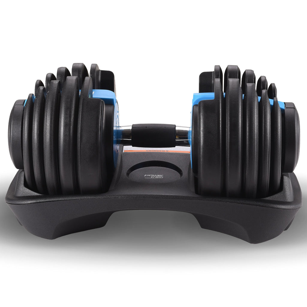 Powertrain  24KG Adjustable Home Gym Dumbbell - Blue - YDS.com.au