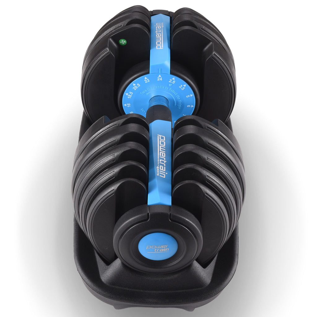 Powertrain  24KG Adjustable Home Gym Dumbbell - Blue - YDS.com.au