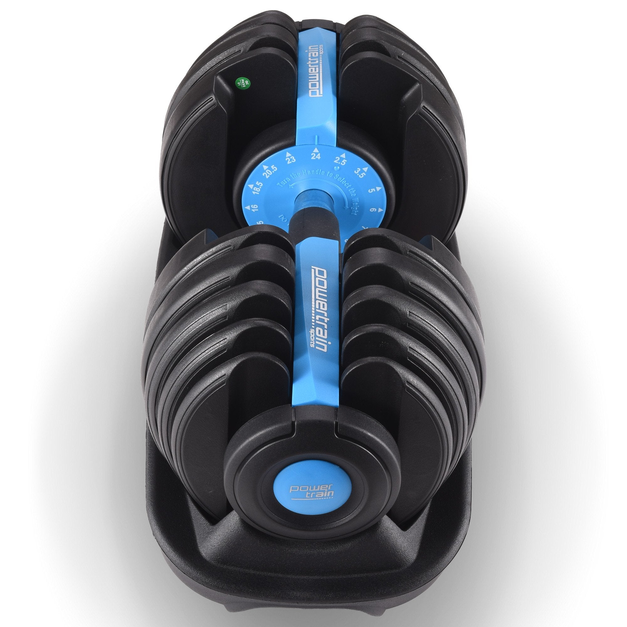 Powertrain  24KG Adjustable Home Gym Dumbbell - Blue - YDS.com.au