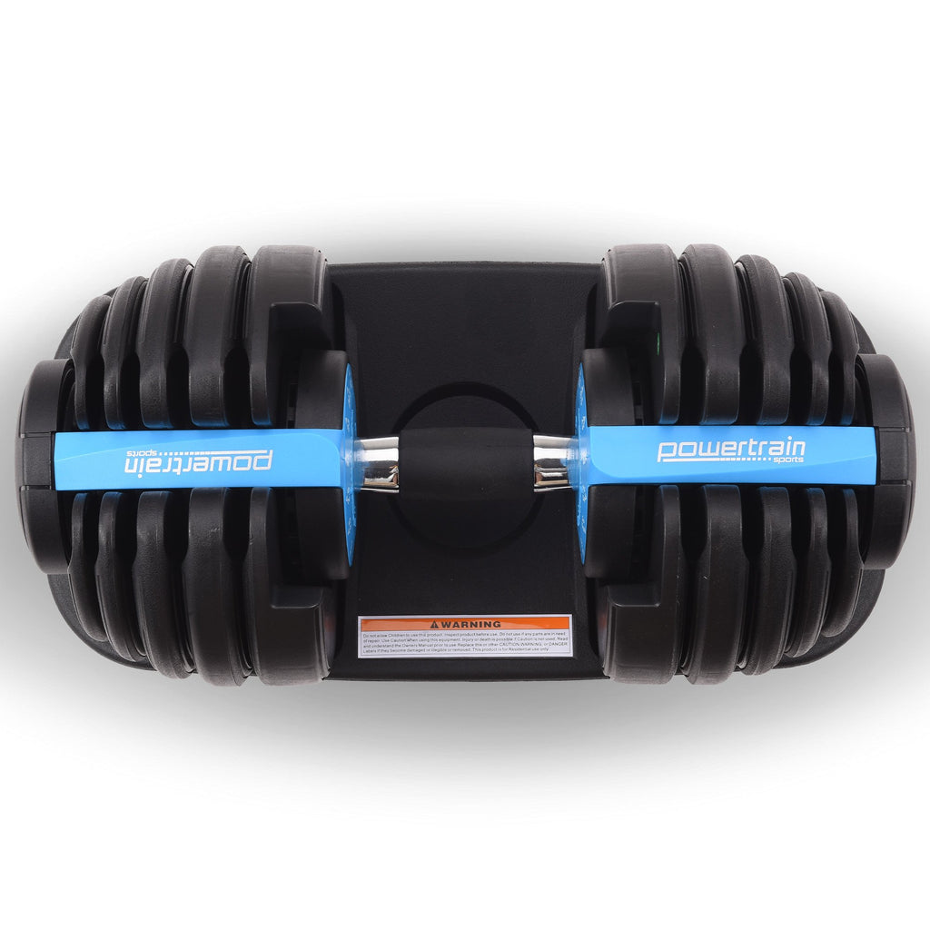 Powertrain  24KG Adjustable Home Gym Dumbbell - Blue - YDS.com.au