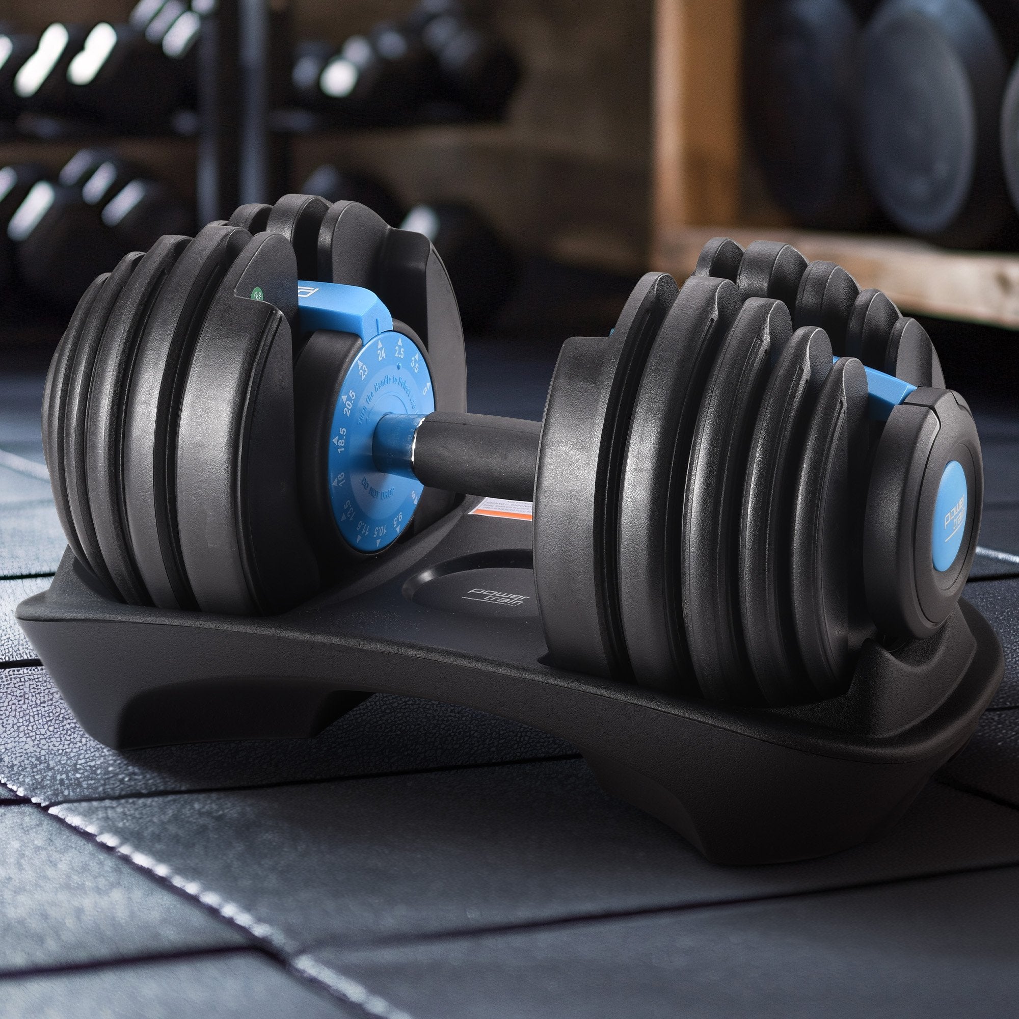 Powertrain  24KG Adjustable Home Gym Dumbbell - Blue - YDS.com.au