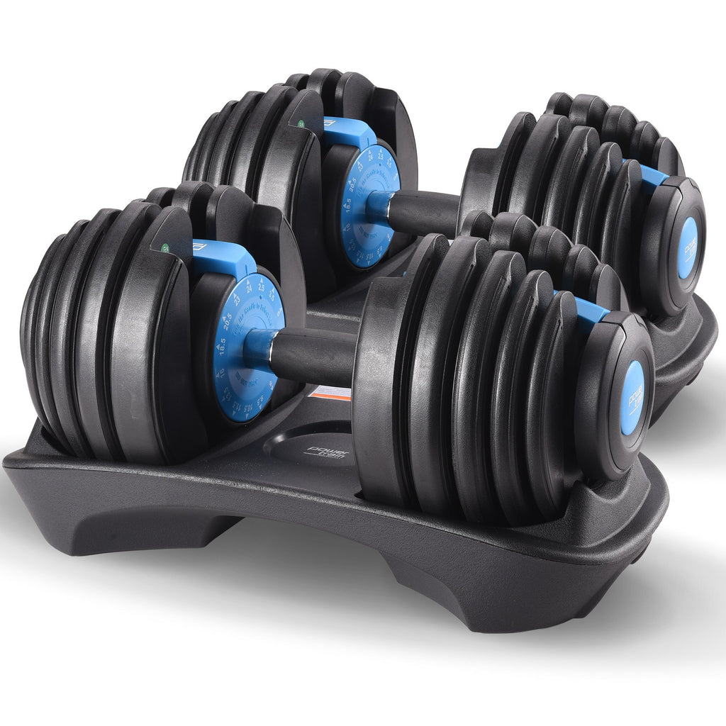 Powertrain 2x 24kg Adjustable Dumbbell Home Gym Set - YDS.com.au
