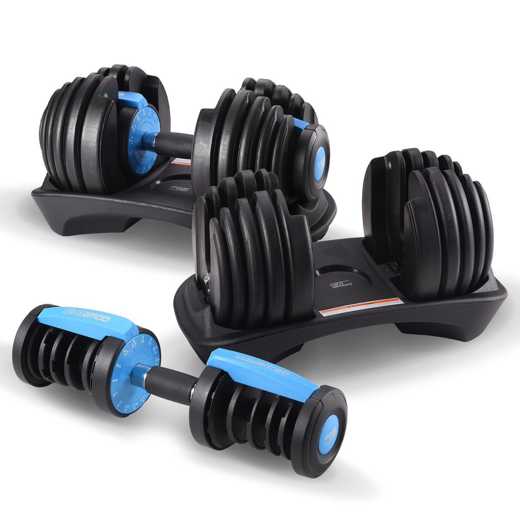 Powertrain 2x 24kg Adjustable Dumbbell Home Gym Set - YDS.com.au