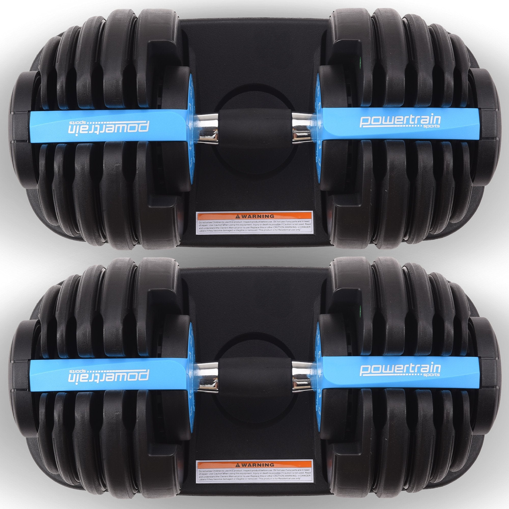 Powertrain 2x 24kg Adjustable Dumbbell Home Gym Set - YDS.com.au