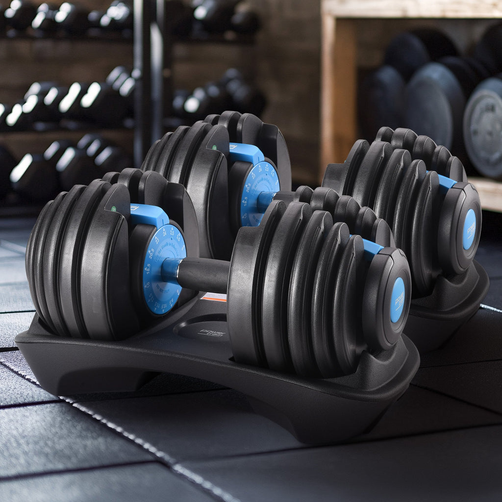 Powertrain 2x 24kg Adjustable Dumbbell Home Gym Set - YDS.com.au