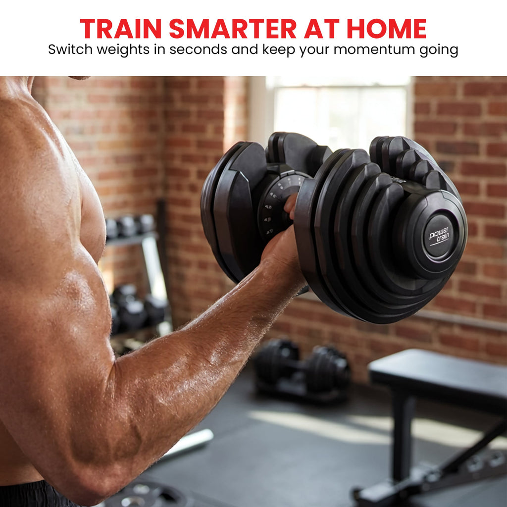Powertrain 1x 40kg Adjustable Dumbbell