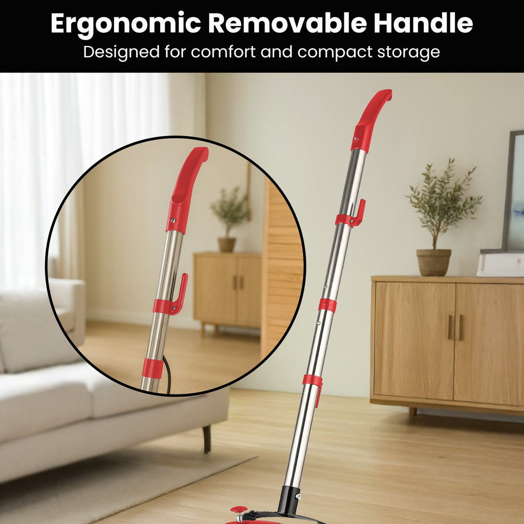 Klika Hauskeeper 5 in 1 Electric 240V Floor Polisher w/ 6M Power Cable Timber Hard Waxer Buffer Cleaner Red - YDS.com.au