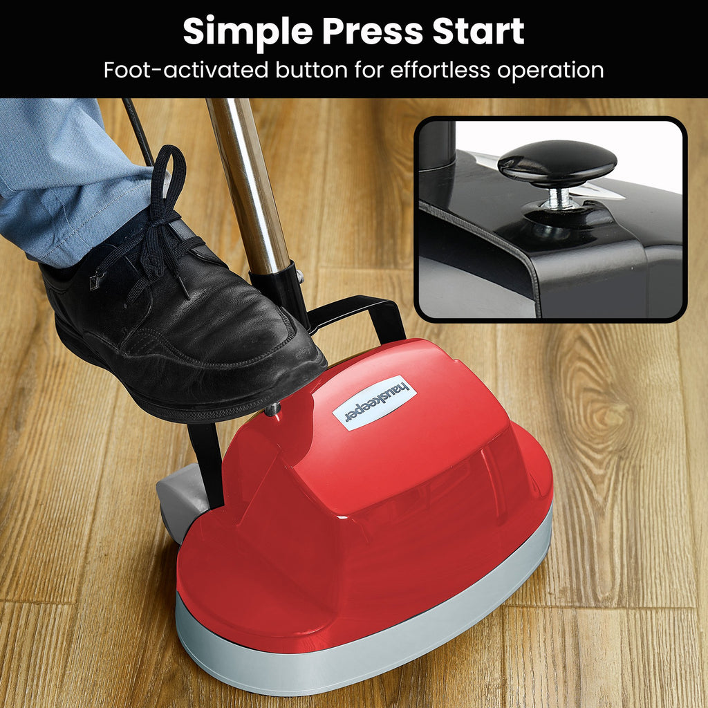 Klika Hauskeeper 5 in 1 Electric 240V Floor Polisher w/ 6M Power Cable Timber Hard Waxer Buffer Cleaner Red - YDS.com.au